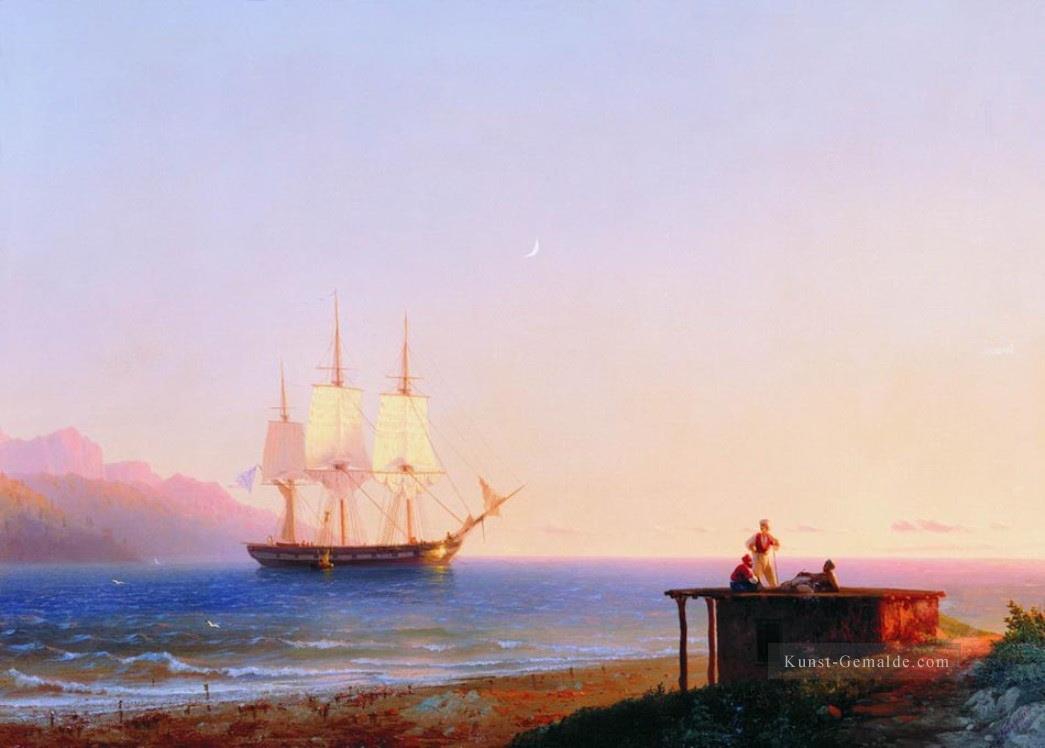 Fregatte unter Segeln 1838 Verspielt Ivan Aiwasowski russisch Ölgemälde